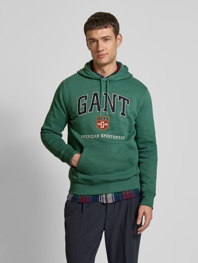 Gant Bluza z kapturem z nadrukiem z logo Miętowy 4