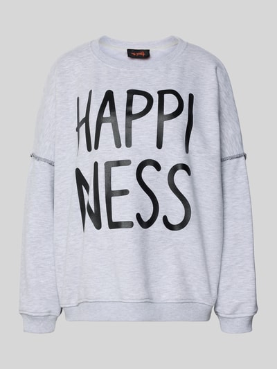Produktfoto, Sweatshirt mit Statement-Print von miss goodlife, Grau, reine Baumwolle, lockerer Schnitt, gerippte Abschlüsse, Rundhalsausschnitt