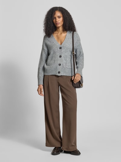 B.Young Oversized gebreid jack met knoopsluiting, model 'OTTI' Middengrijs gemêleerd - 1