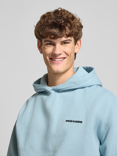 Pegador Oversized Hoodie mit Logo und Känguru-Tasche Hellblau 3