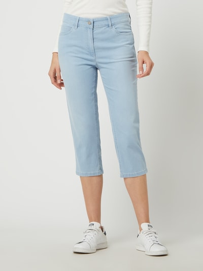 Zerres Slim fit capri-jeans met stretch, model 'Cora' Lichtblauw gemêleerd - 4