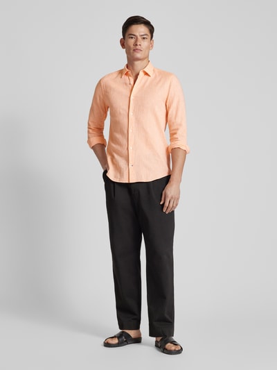 Joop! Slim Fit Slim Fit Freizeithemd mit Kentkragen Apricot 1