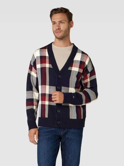 Tommy Hilfiger Strickcardigan mit Karomuster Rot 4