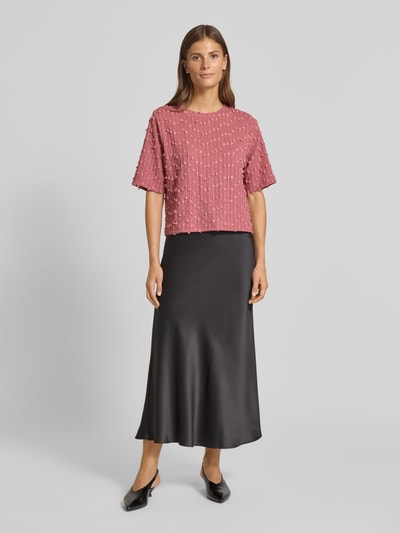 Jake*s Collection T-Shirt mit Zierbesatz Altrosa 1