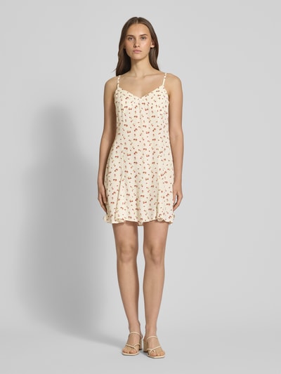 REVIEW Minikleid mit verstellbaren Trägern Beige 1