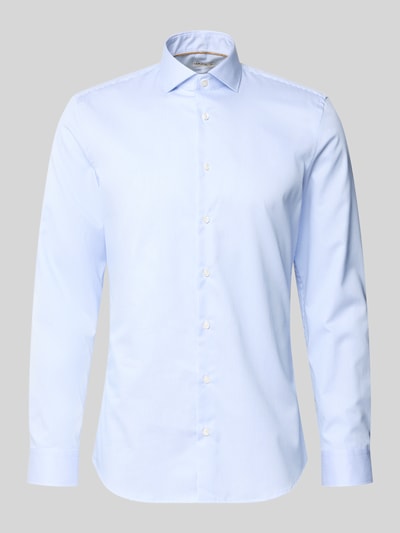 Produktfoto, Super Slim Fit Businesshemd aus reiner Baumwolle von Jake*s, hellblau, glatte Struktur, weiße Knöpfe, Herren Businesshemd
