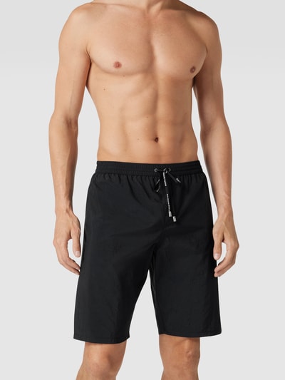 Balmain Badehose mit Label-Print Black 1