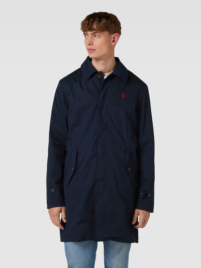 Polo Ralph Lauren Lange jas met platte kraag, model 'WALKING' Marineblauw - 4
