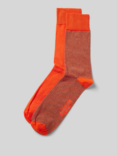 Christian Berg Men Socken mit Label-Detail Dunkelorange 1