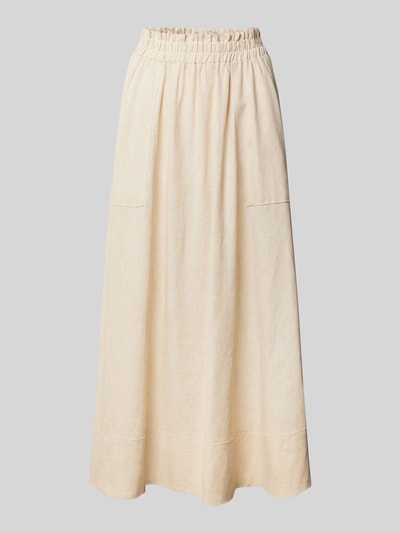 YAS Linnen broek met elastische band, model 'FLAXY' Beige - 2