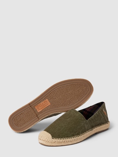 Polo Ralph Lauren Espadrilles met labelstitching, model 'CEVIO' Kaki - 4