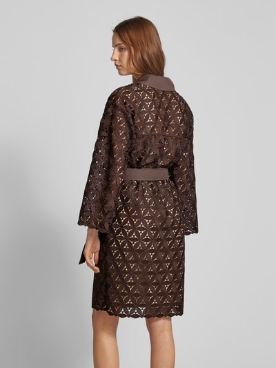 Weekend Max Mara Knielanges Kleid mit Lochmuster Modell 'AFFORI' Dunkelbraun 5