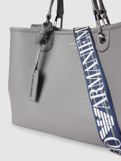 Emporio Armani Shopper in Leder-Optik Hellgrau 3