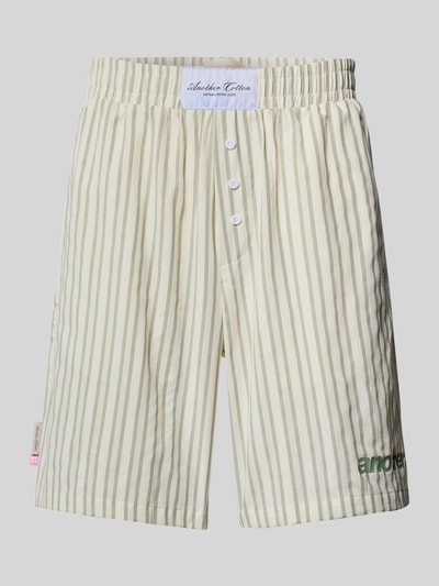 ANOTHER COTTON LAB Szorty o kroju oversized z naszywką z logo Jasnozielony 2