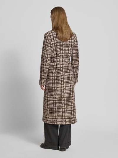 Luisa Cerano Wollmantel mit Reverskragen und Bindegürtel Dunkelbraun 5