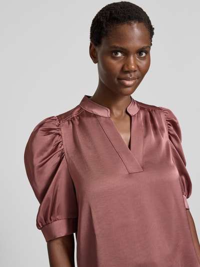 Neo Noir Regular fit blouseshirt met pofmouwen, model 'Roella' Oudroze - 3