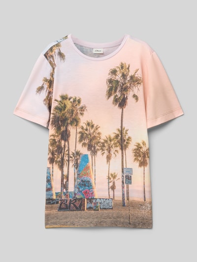 s.Oliver RED LABEL T-shirt o kroju regular fit z dodatkiem bawełny Biały 1