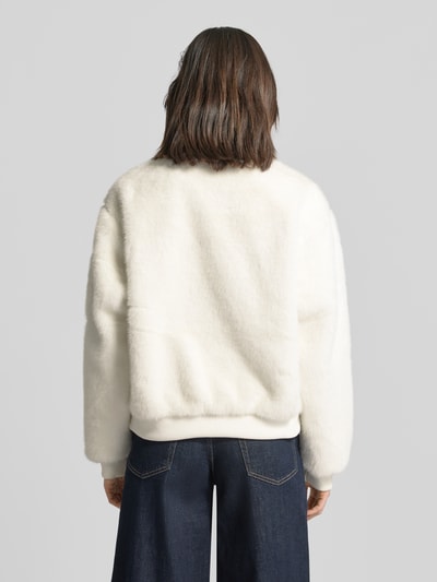 Original Bombers Bomberjacke aus Kunstfell mit Zweiwege-Reißverschluss Weiss 5