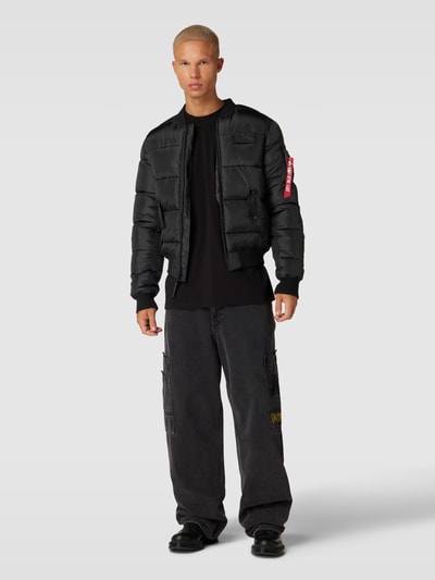 Alpha Industries Bomberka z detalem z logo Czarny 1