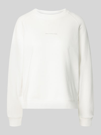 Produktfoto, Regular Fit Sweatshirt aus reiner Baumwolle von Marc O'Polo Denim, efekt: jednolity kolor, dzianina dresowa, kolor biały, napis z logo