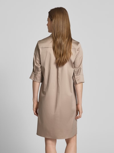 comma Knielanges Kleid mit V-Ausschnitt Taupe 5
