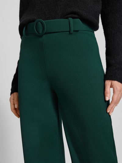 ZABAIONE Stoffen broek met riem en steekzakken Donkergroen - 3