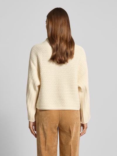Zero Strickpullover mit Stehkragen Ecru 5