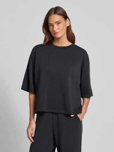 Jake*s Casual T-shirt z mieszanki modalu z okrągłym dekoltem Czarny 4