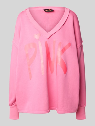 miss goodlife Oversized Sweatshirt mit V-Ausschnitt Rosa 2