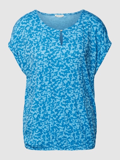 Tom Tailor T-Shirt mit Viskose-Anteil und Allover-Muster Blau 2