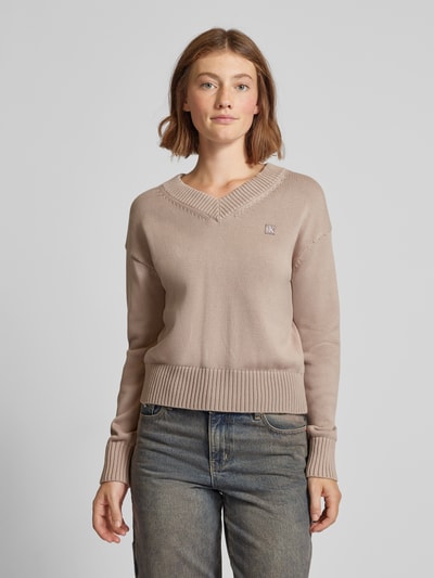 Calvin Klein Jeans Strickpullover mit Label-Patch Rose 4