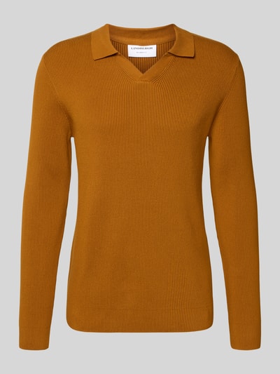 Lindbergh Relaxed Fit Pullover mit Strukturmuster Camel 2