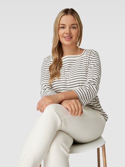 Lauren Ralph Lauren Curve PLUS SIZE T-Shirt mit Karree-Ausschnitt Modell 'BAL' Offwhite 3