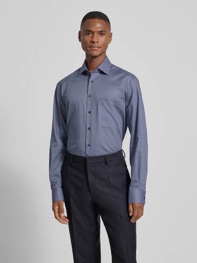 ETERNA Comfort Fit Businesshemd aus Baumwolle mit Kentkragen Marine 4