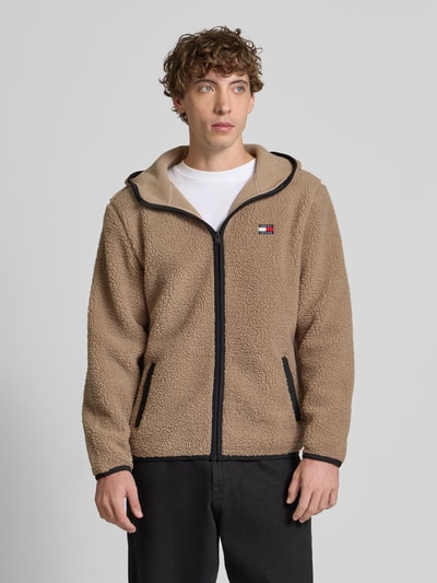 Tommy Jeans Regular Fit Webpelzjacke mit Kapuze Beige 4
