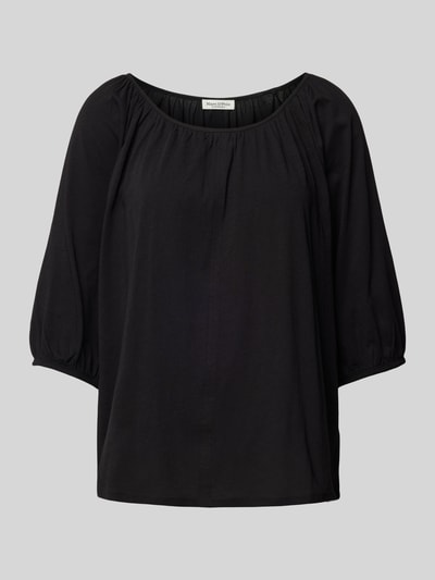 Marc O'Polo T-Shirt in unifarbenem Design mit 3/4-Arm Black 2