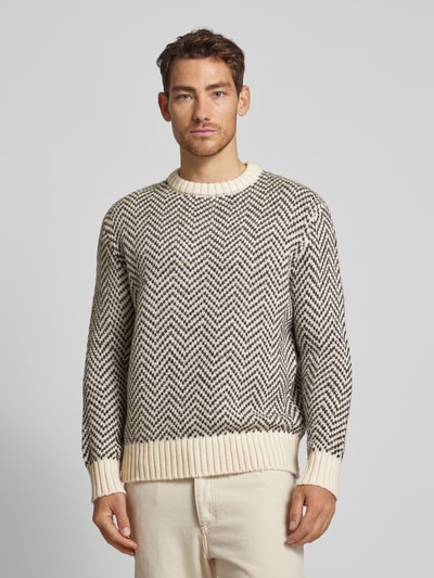 SELECTED HOMME Strickpullover mit Rundhalsausschnitt Modell 'HARRY' Offwhite 4