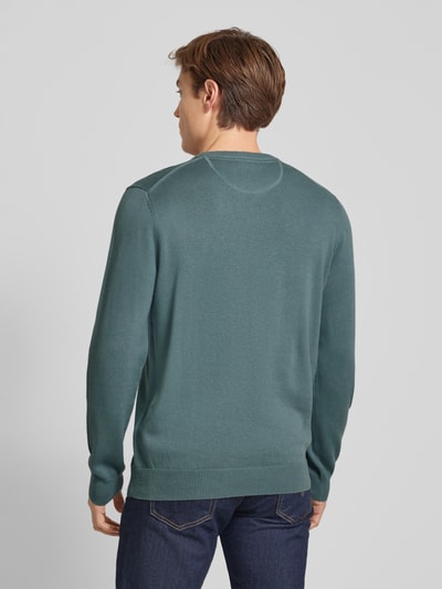 Christian Berg Men Strickpullover mit Woll-Anteil und Rundhalsausschnitt Metallic Tuerkis 5