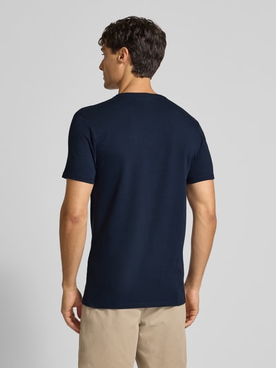 SELECTED HOMME Regular fit T-shirt van katoenmix, model 'NEWPIMA' Donkerblauw - 5