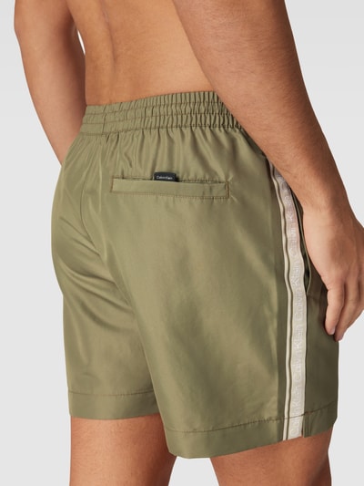 Calvin Klein Underwear Badehose mit Label-Details Oliv 3