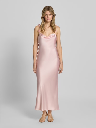 Gina Tricot Midikleid mit Wasserfall-Ausschnitt Hellrosa 4