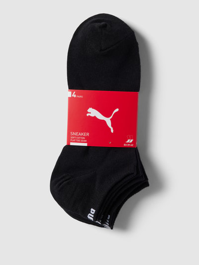 Puma Sneakersocken mit Label-Print im 4er-Pack Black 3