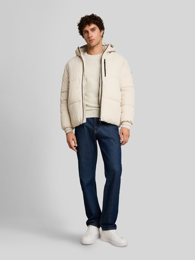 Tom Tailor Denim Pullover aus reiner Baumwolle mit Crew Neck Offwhite 1