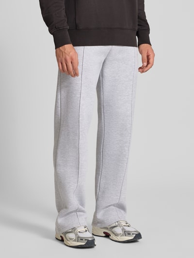 PROHIBITED Sweatpants mit elastischem Bund Hellgrau Melange 4