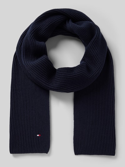 Tommy Hilfiger Sjaal met labelstitching Marineblauw - 1