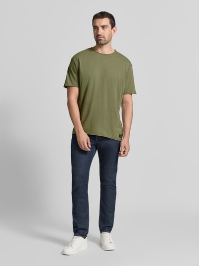 Scotch & Soda T-shirt met ronde hals en rolzoom Grasgroen - 1