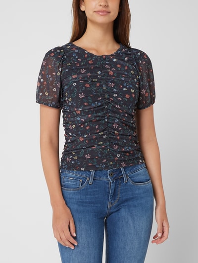 Pepe Jeans T-shirt met bloemenmotief, model 'Perrie'  Zwart - 4