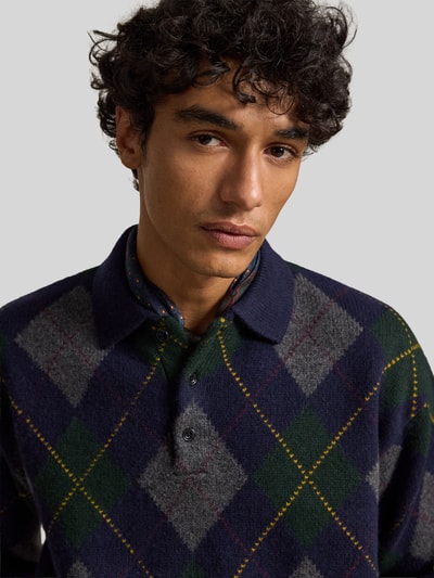 Polo Ralph Lauren Regular Fit Pullover aus Wolle Mohair mit Polokragen Marine 3