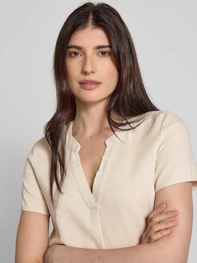 Vero Moda Tunika o kroju regular fit z mieszanki wiskozy i lnu model ‘MYMILO’ Piaskowy 3