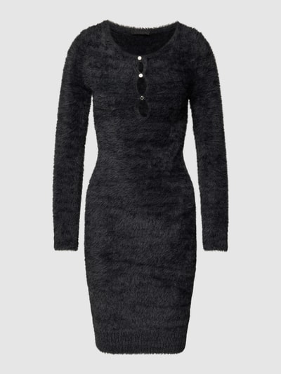 Guess Knielanges Kleid mit Kunstfellbesatz Modell 'ADELE' Black 2